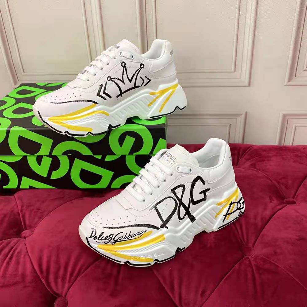 Top angle showing lace-up closure on Dolce Gabbana D&G Daymaster Sneakers