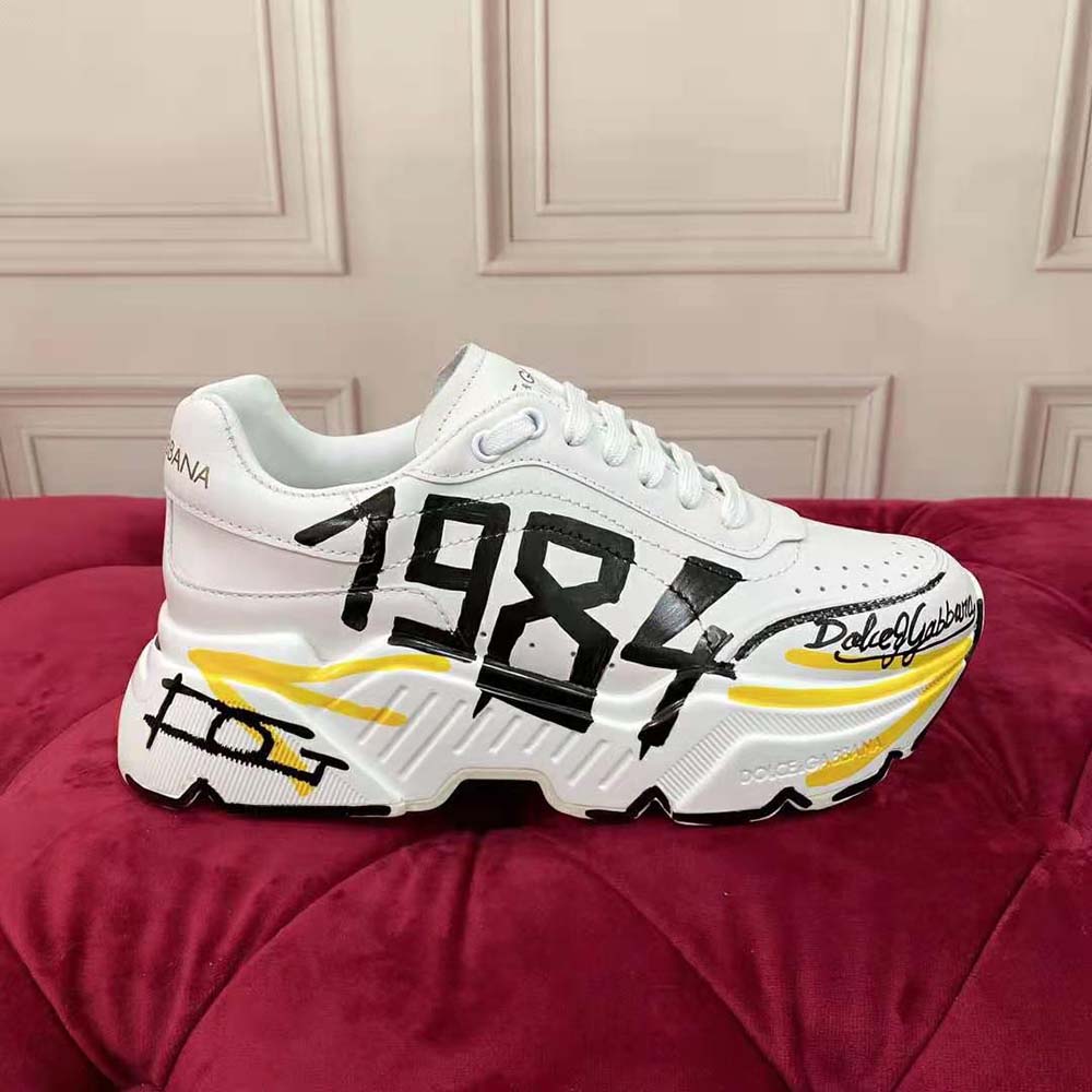 Dolce Gabbana D&G Women Calfskin Nappa Daymaster Sneakers-Yellow - image 5