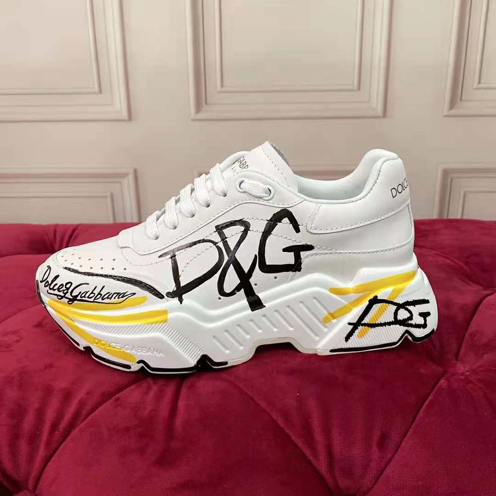 Dolce Gabbana D&G Women Calfskin Nappa Daymaster Sneakers-Yellow - image 6