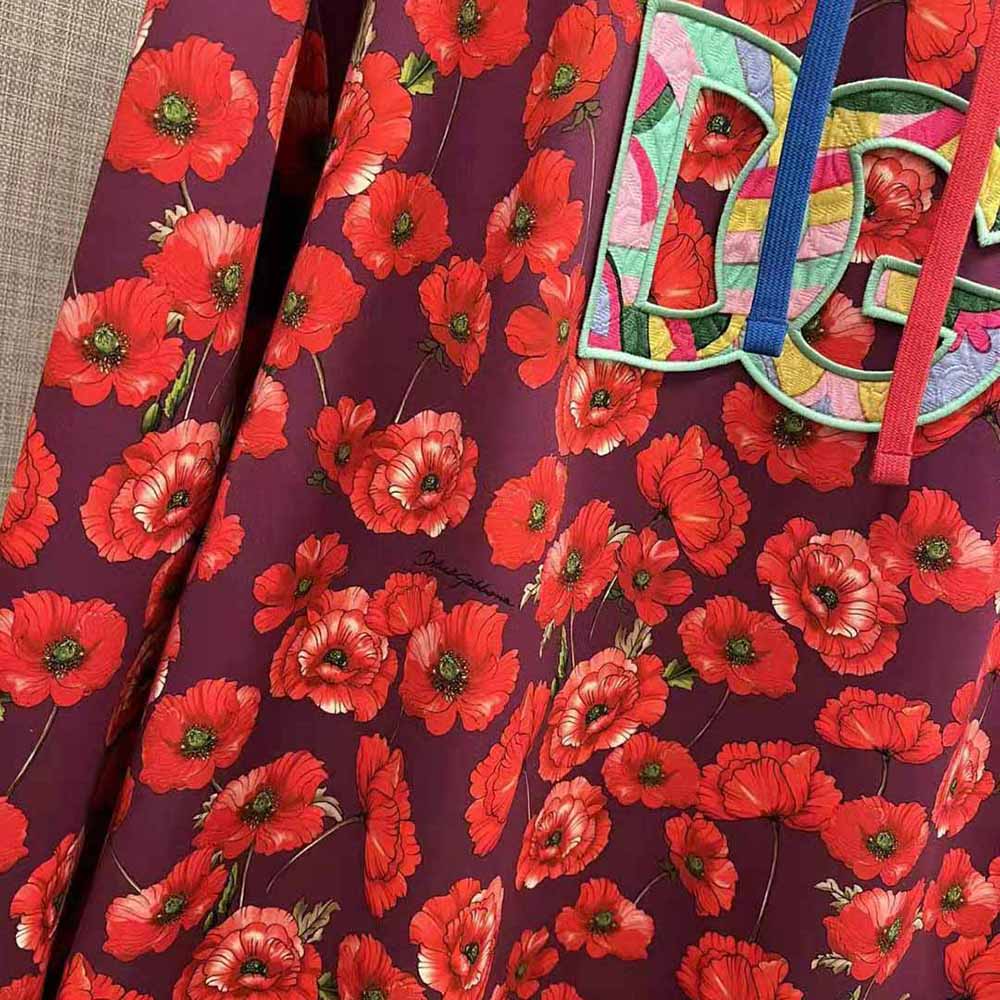 Dolce Gabbana D&G Women Garden-Print Jersey Hoodie-Red - image 7