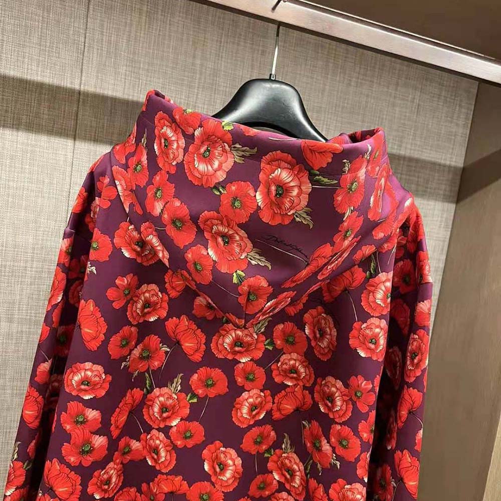 Dolce Gabbana D&G Women Garden-Print Jersey Hoodie-Red - image 6