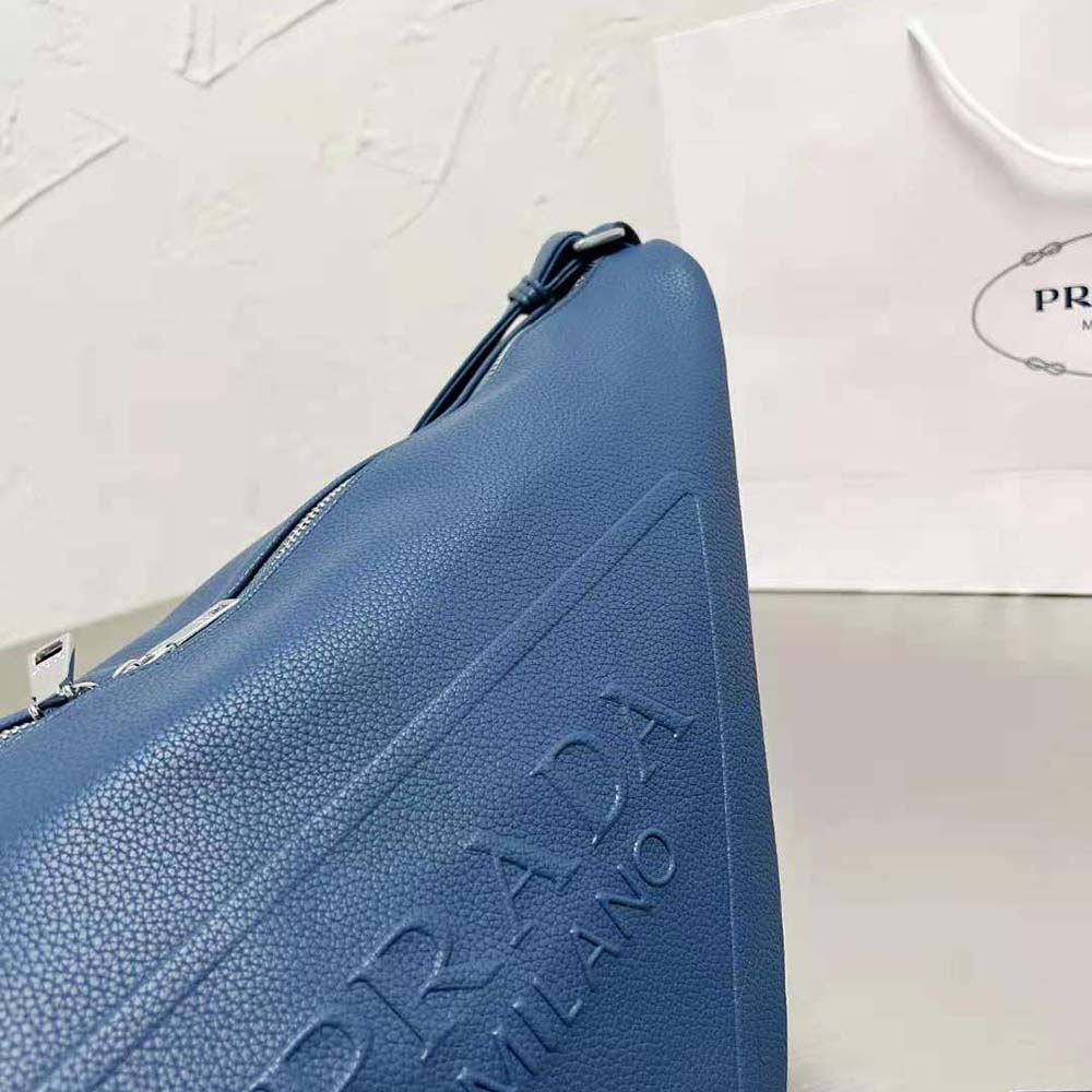 Prada Men Leather Prada Triangle Bag-Navy - image 9