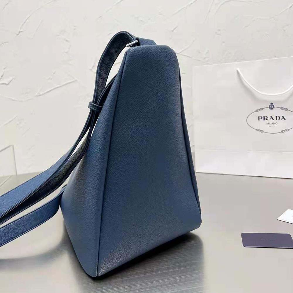 Prada Men Leather Prada Triangle Bag-Navy - image 4