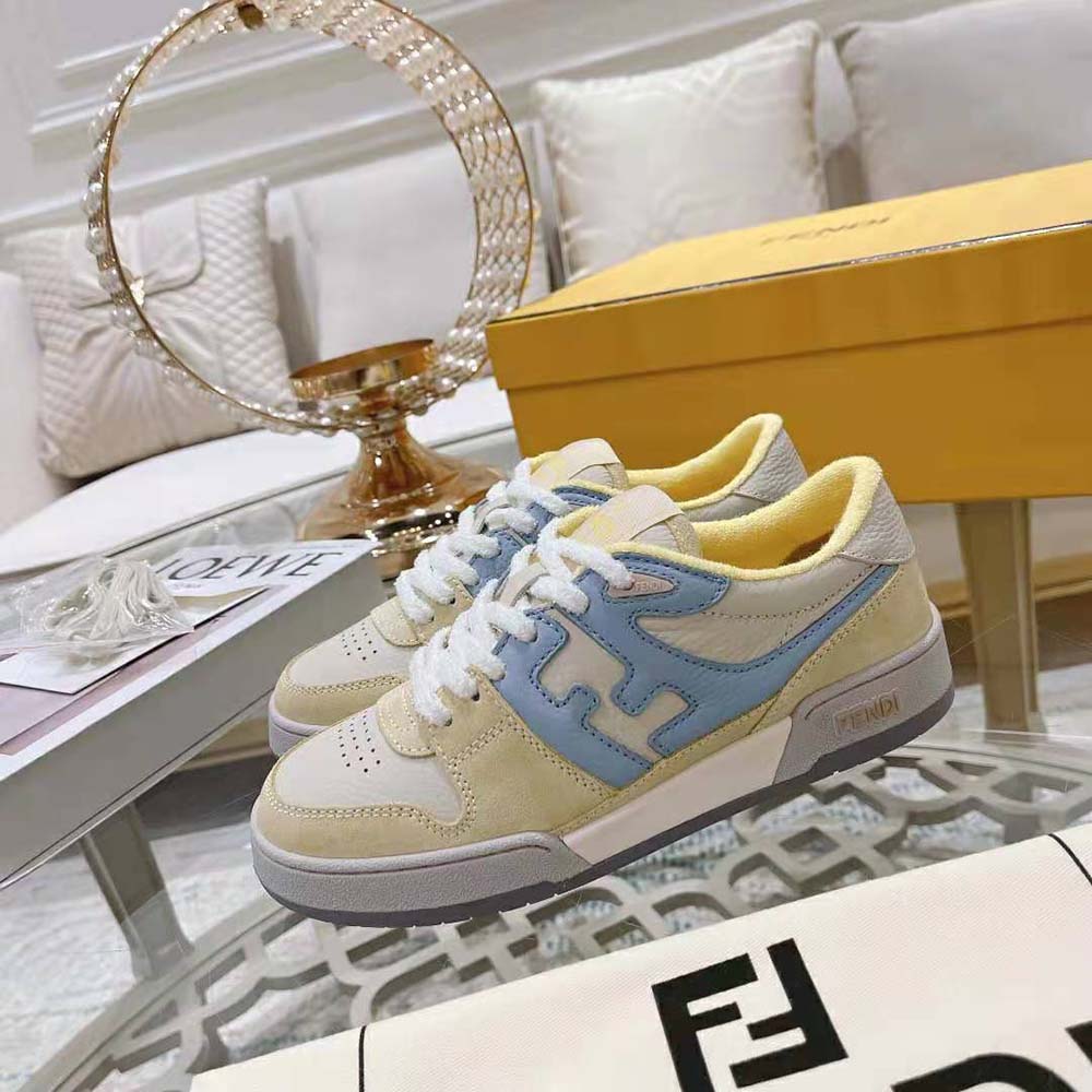 Fendi Men Match Yellow Suede Low-Tops - image 5