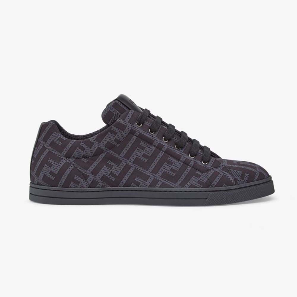 Side view of Fendi Men Sneakers Brown Tech Fabric Low-Tops showing silhouette