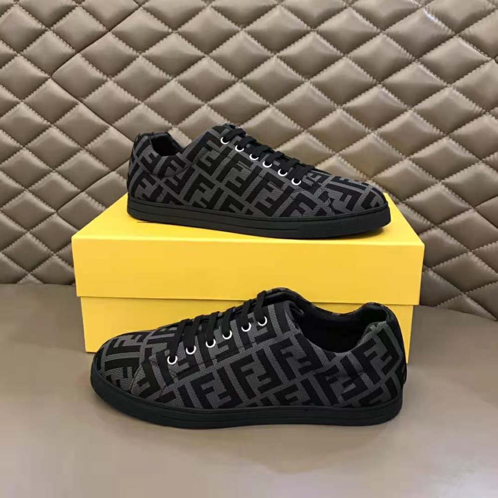 Fendi Men Sneakers Brown Tech Fabric Low-Tops - image 5