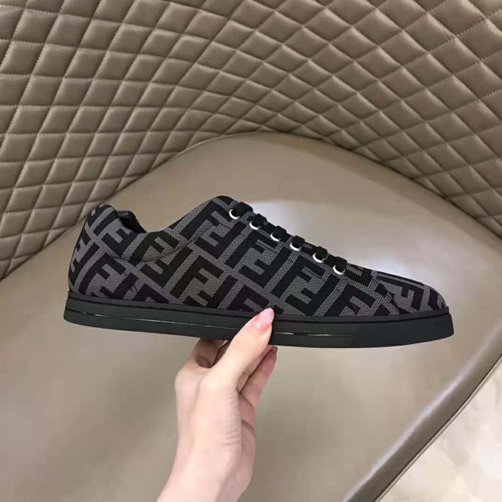 Fendi Men Sneakers Brown Tech Fabric Low-Tops - image 6