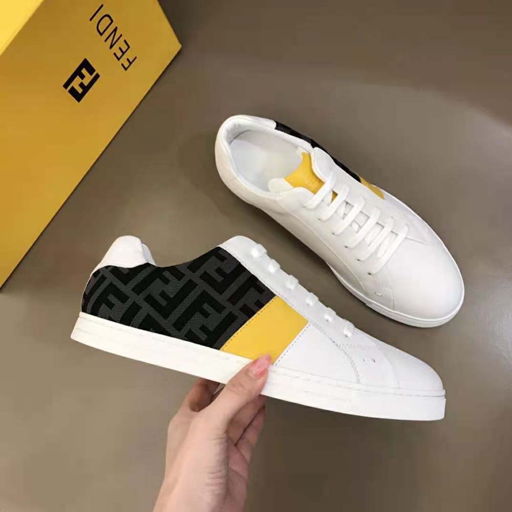 Fendi Men Sneakers White Leather Low-Tops - image 5