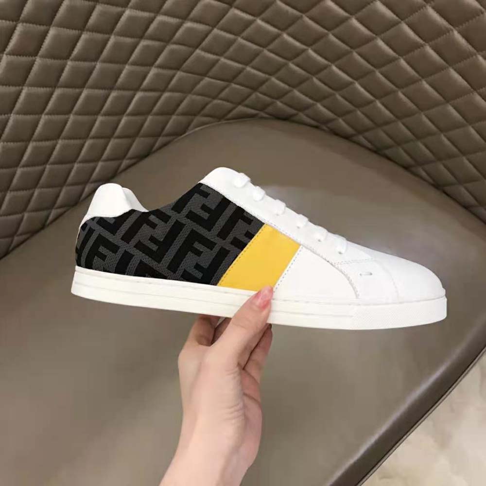 Fendi Men Sneakers White Leather Low-Tops - image 6