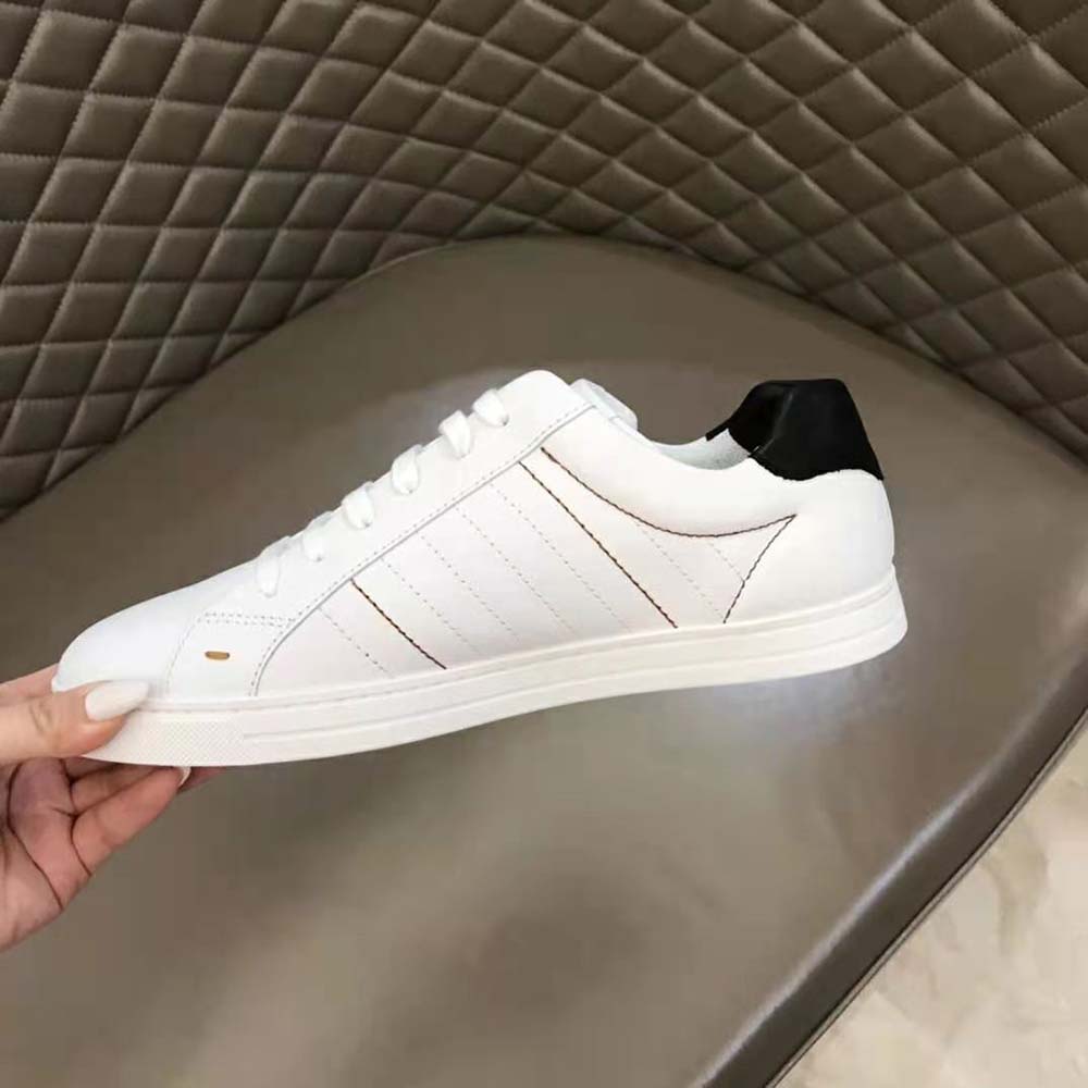 Fendi Men White Leather Low-Tops Sneakers Rubber Box Sole - image 9