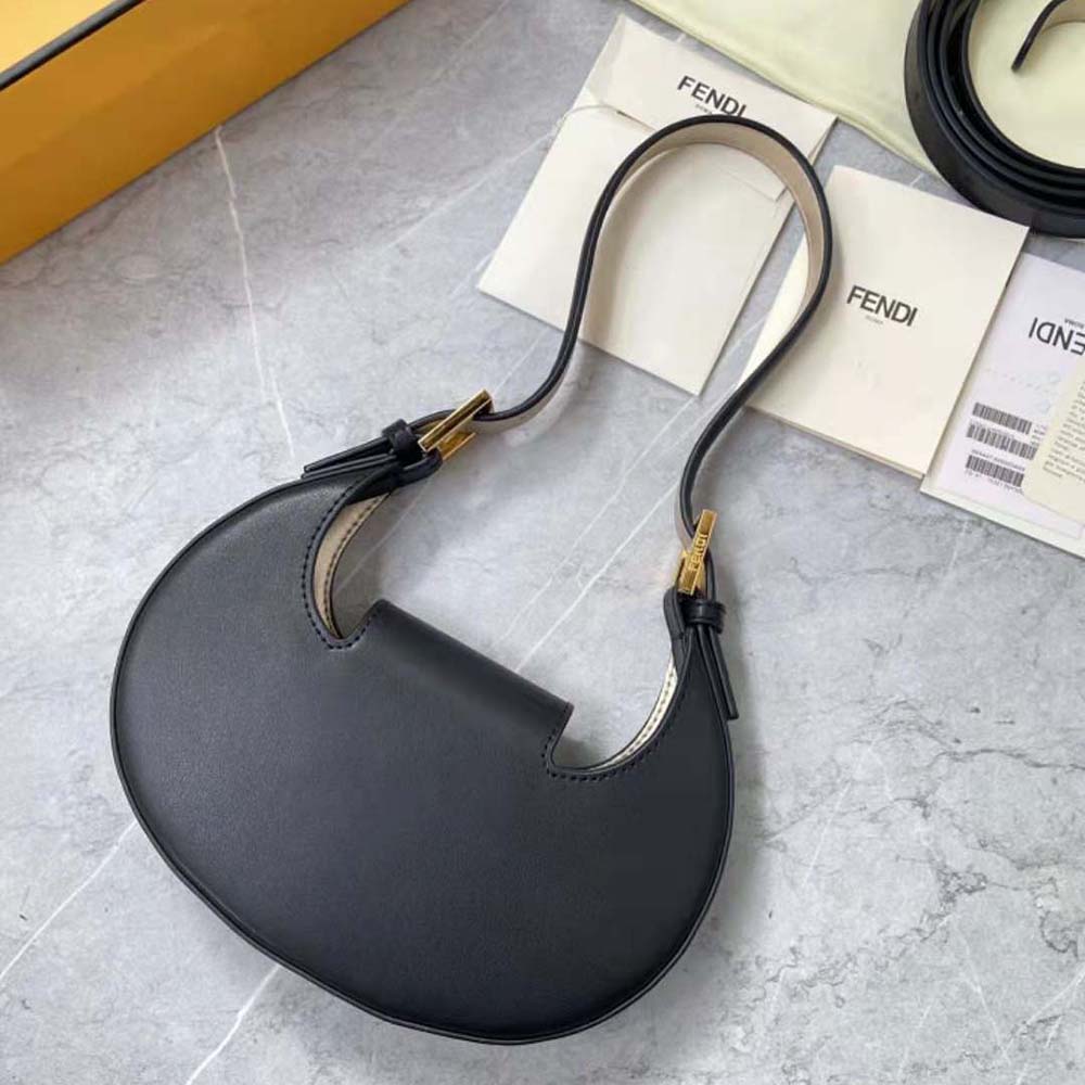 Side angle showing adjustable strap on Fendi Women Cookie Mini Bag