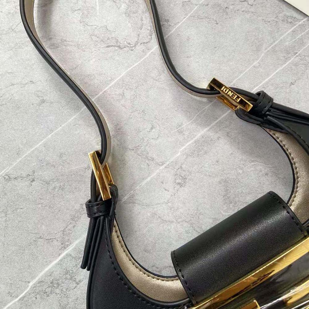 Fendi Women Cookie Black Leather Mini Bag - image 8