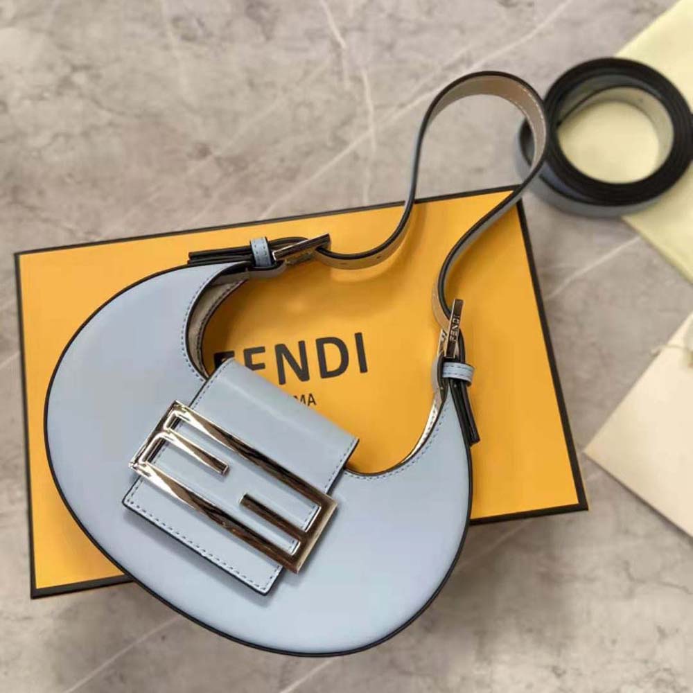 Fendi Women Cookie Light Blue Leather Mini Bag - image 4