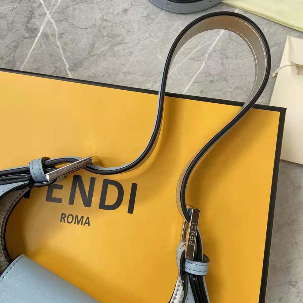 Fendi Women Cookie Light Blue Leather Mini Bag - image 8