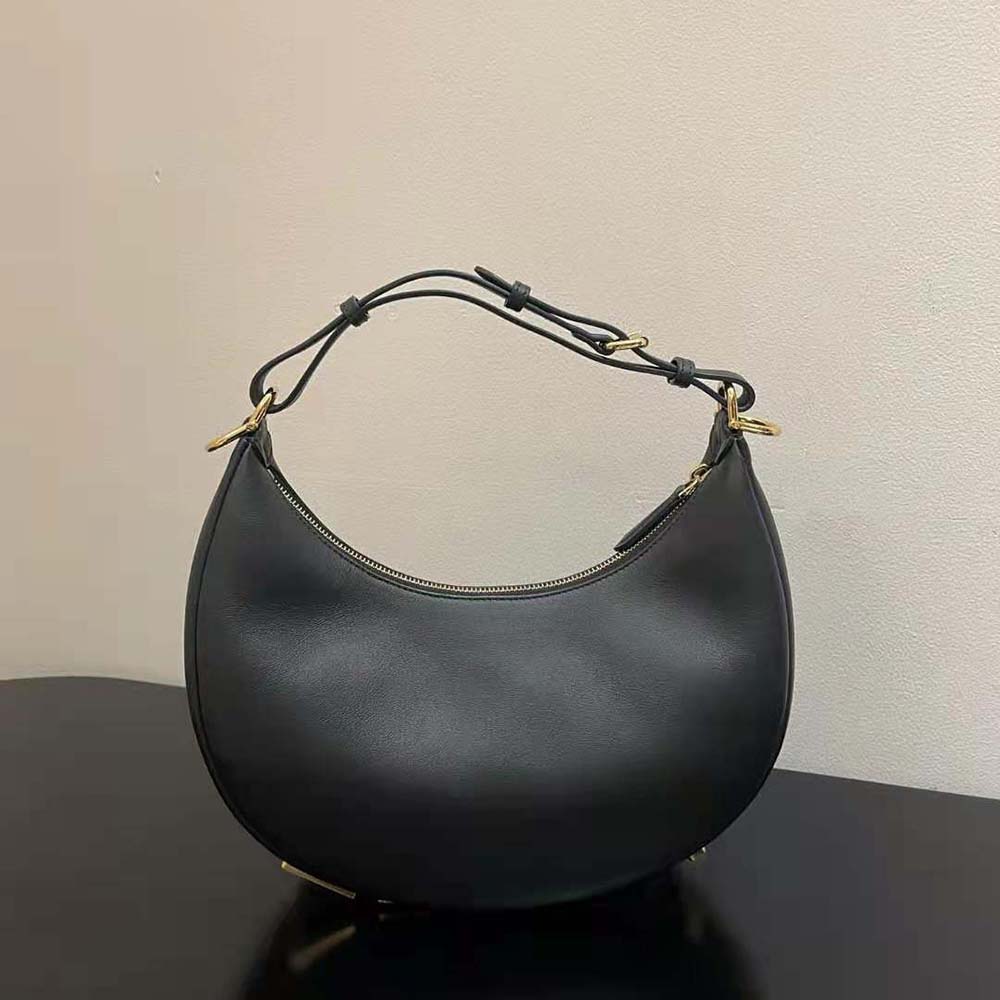Close-up of signature embossed hardware on Fendi Women Fendigraphy bag