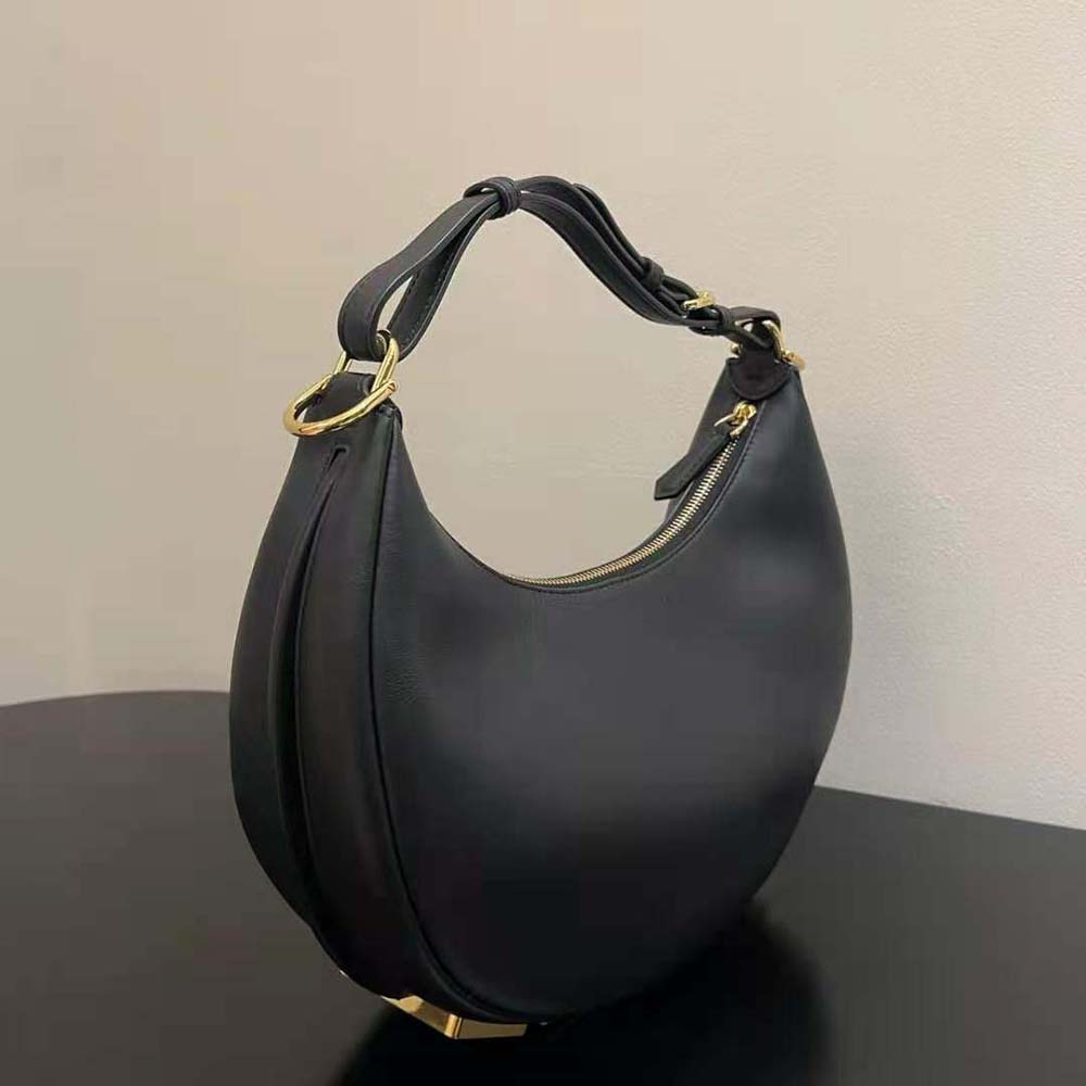 Fendi Women Fendigraphy Small Black Leather Bag-Black - image 4