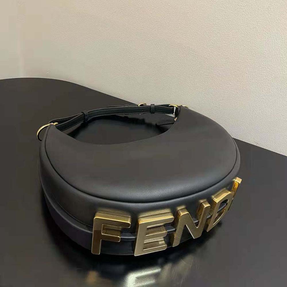 Fendi Women Fendigraphy Small Black Leather Bag-Black - image 5