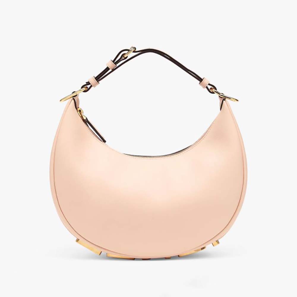 Front view of Fendi Women Fendigraphy Small Pale Pink Leather Bag