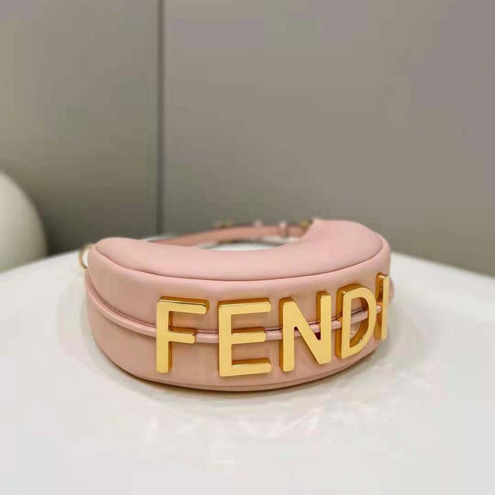 Fendi Women Fendigraphy Small Pale Pink Leather Bag - image 4