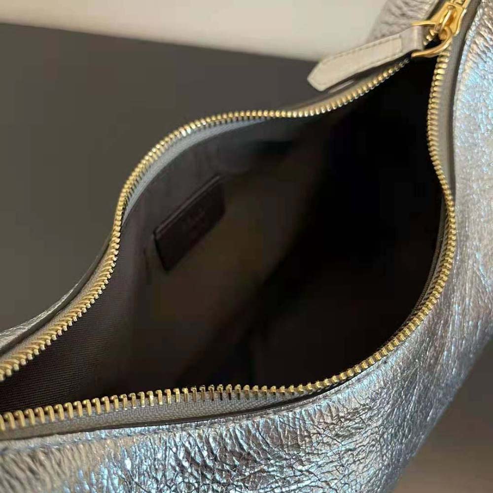 Fendi Women Fendigraphy Small Silver Laminated Leather Bag - image 9
