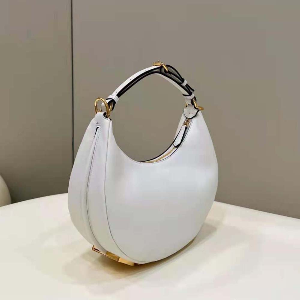 Fendi Women Fendigraphy Small White Leather Bag - image 4