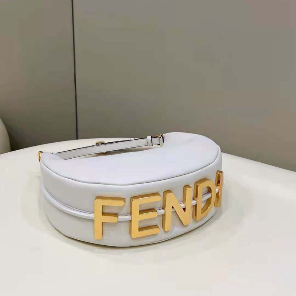 Fendi Women Fendigraphy Small White Leather Bag - image 5