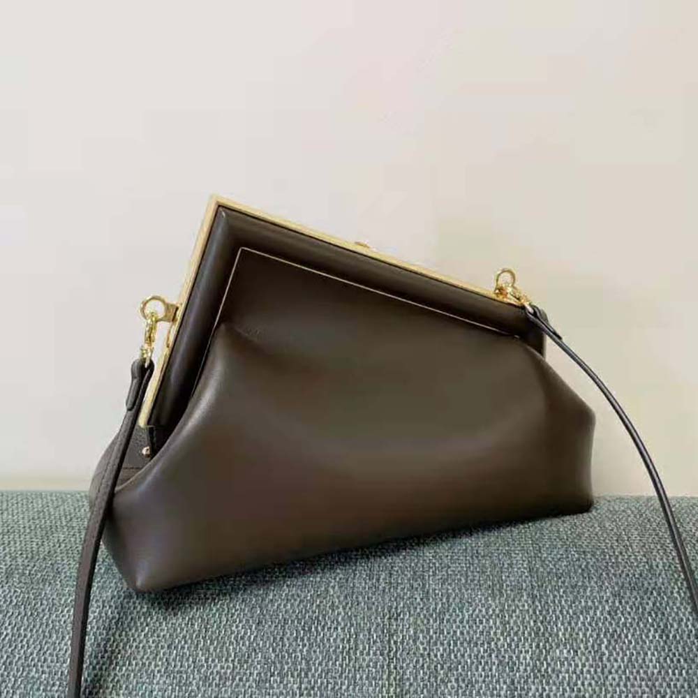 Fendi Women First Small Dark Brown Leather Bag - image 4
