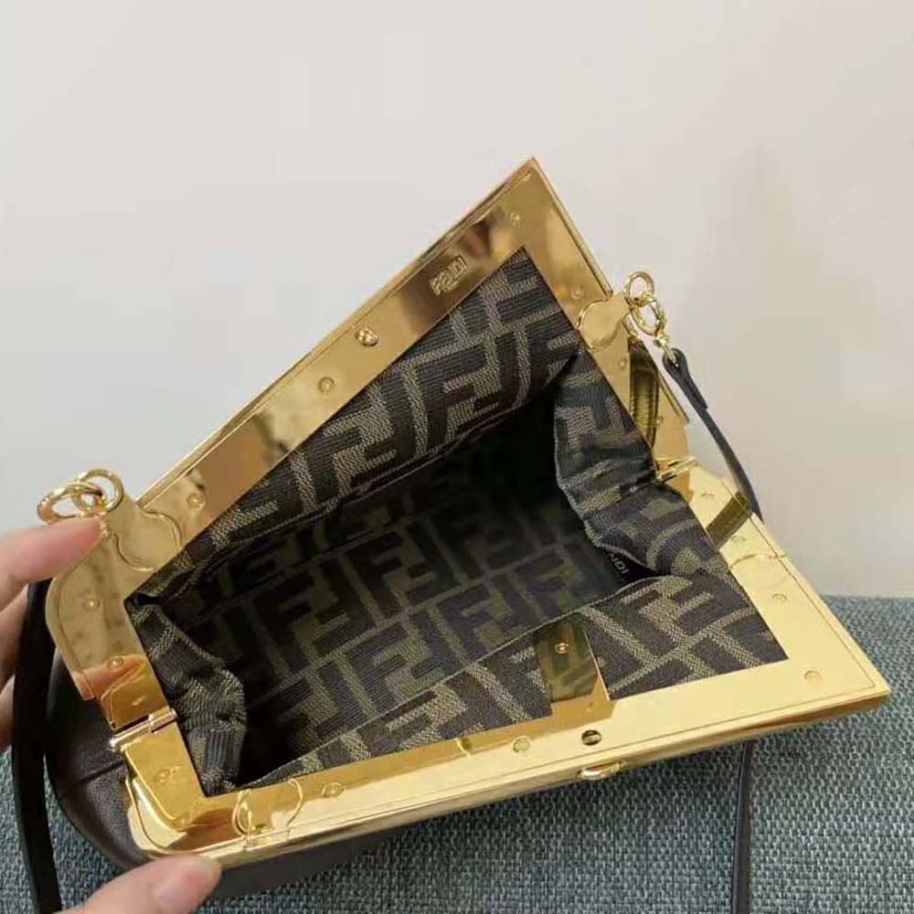 Fendi Women First Small Dark Brown Leather Bag - image 7