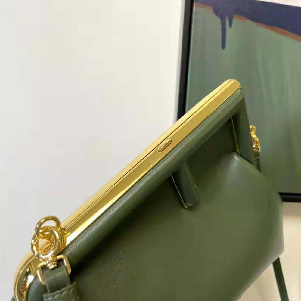 Fendi Women First Small Dark Green Leather Bag - image 8