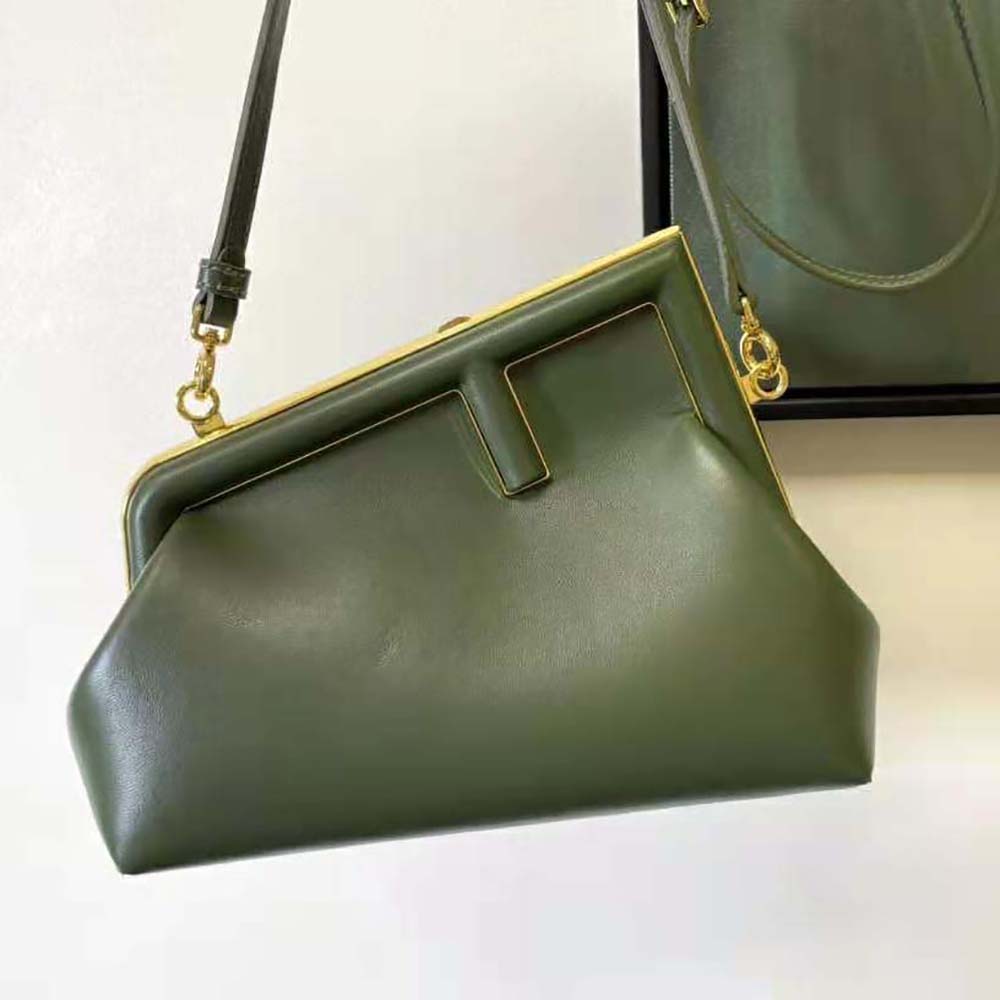 Fendi Women First Small Dark Green Leather Bag - image 3