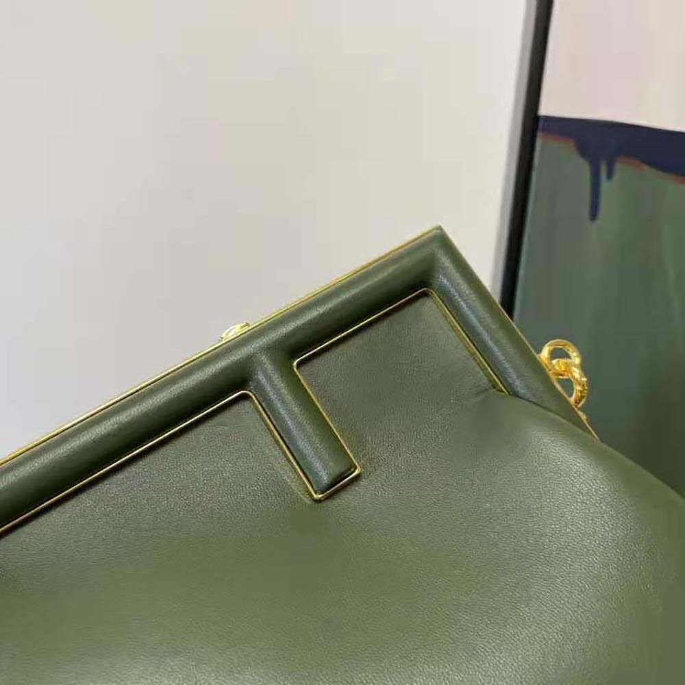 Fendi Women First Small Dark Green Leather Bag - image 6