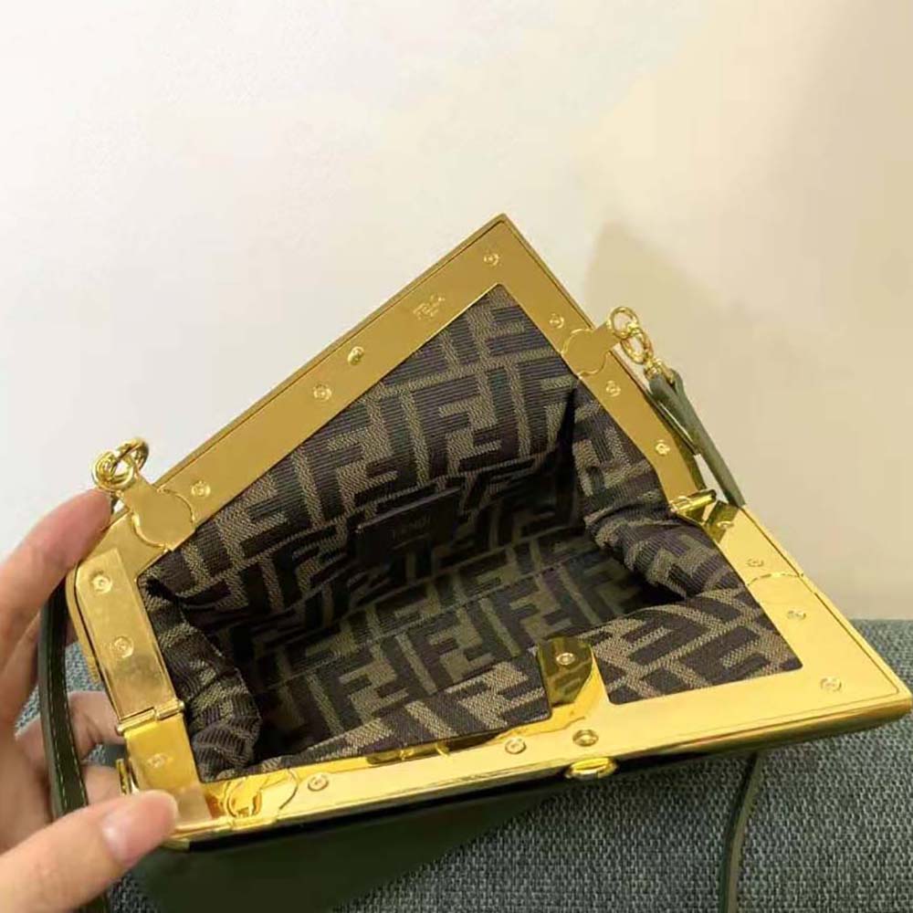 Fendi Women First Small Dark Green Leather Bag - image 9