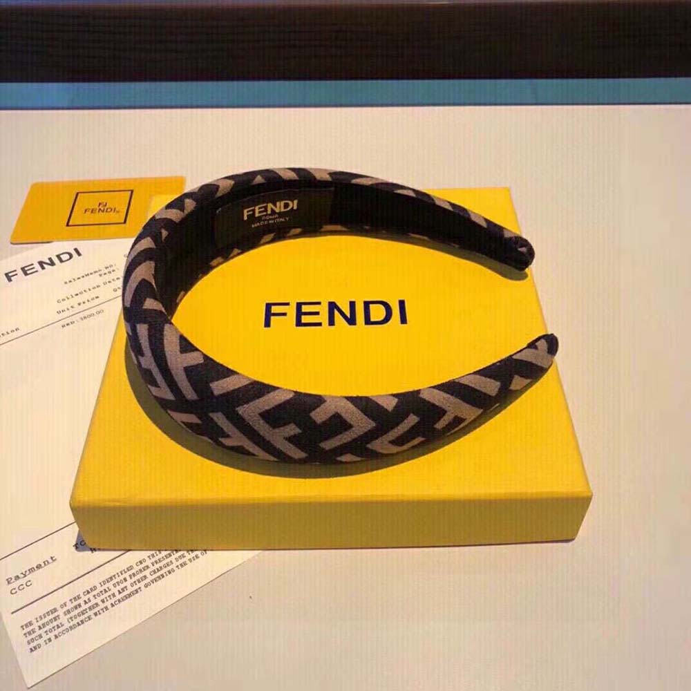 Fendi Women Headband in Brown Wool Cashmere and Silk - image 7
