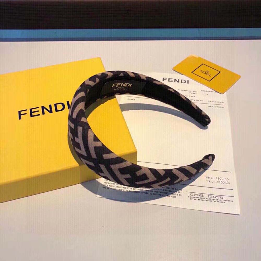 Fendi Women Headband in Brown Wool Cashmere and Silk - image 6