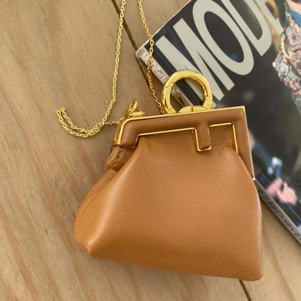 Fendi Women Nano Fendi First Charm Brown Nappa Leather Charm - image 6