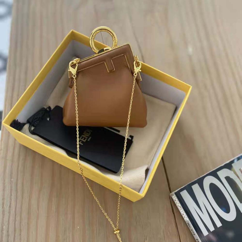Fendi Women Nano Fendi First Charm Brown Nappa Leather Charm - image 4