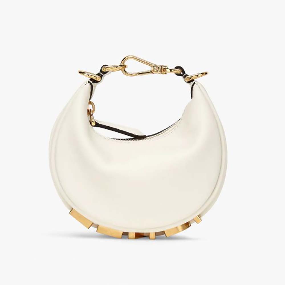 Fendi Women Nano Fendigraphy White Leather Charm - image 1