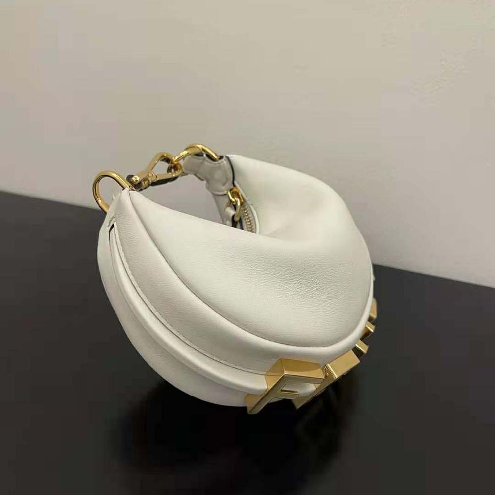 Fendi Women Nano Fendigraphy White Leather Charm - image 2