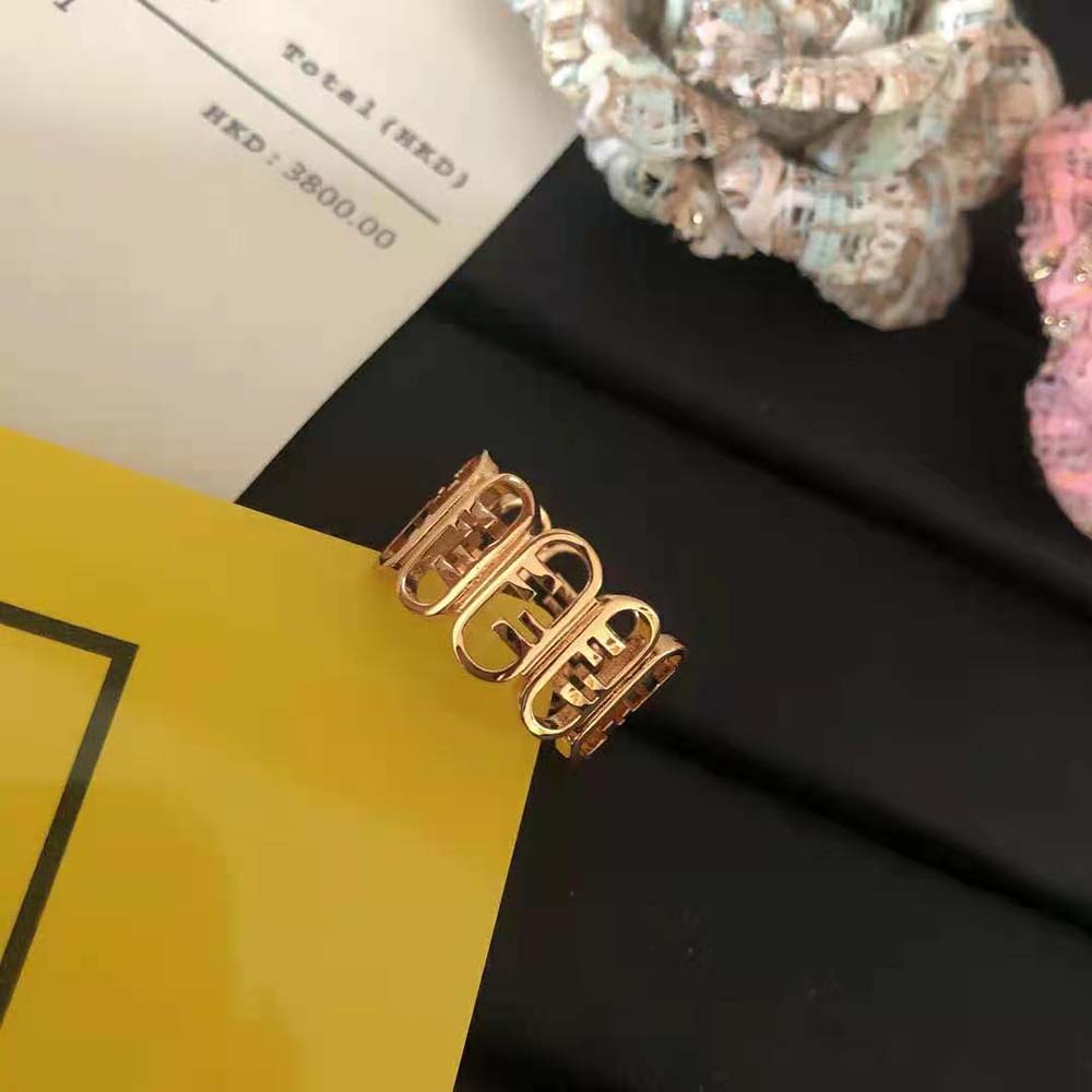 Fendi Women O’Lock Ring Gold-colored Ring - image 4