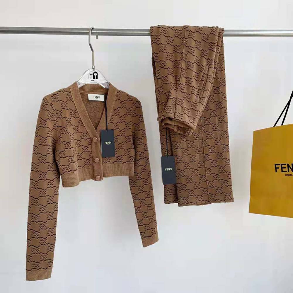 Side angle showing silhouette of Fendi Women Pants Beige Velvet and Viscose Pants