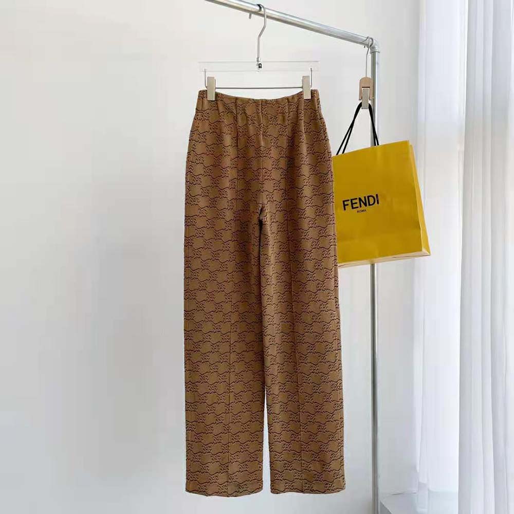 Fendi Women Pants Beige Velvet and Viscose Pants - image 4