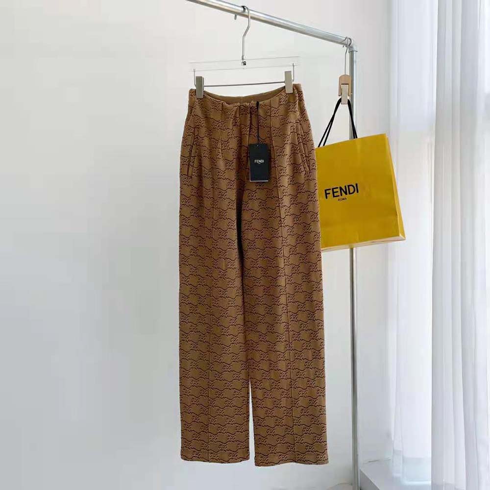 Fendi Women Pants Beige Velvet and Viscose Pants - image 5