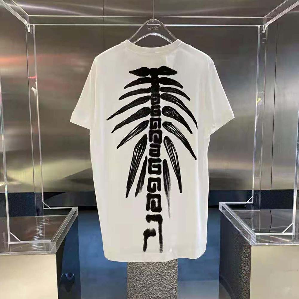 Givenchy Men Oversized T-shirt with Tag Effect Prints-White - image 4