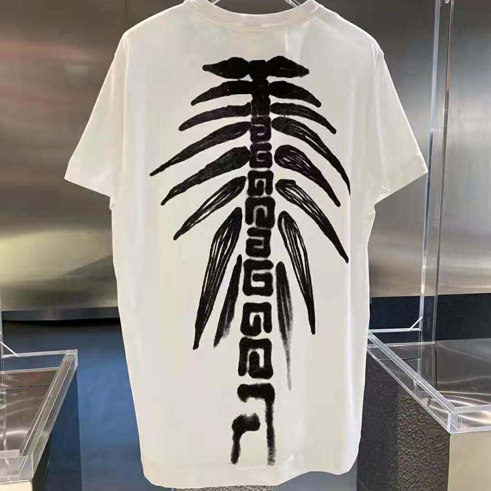 Givenchy Men Oversized T-shirt with Tag Effect Prints-White - image 6