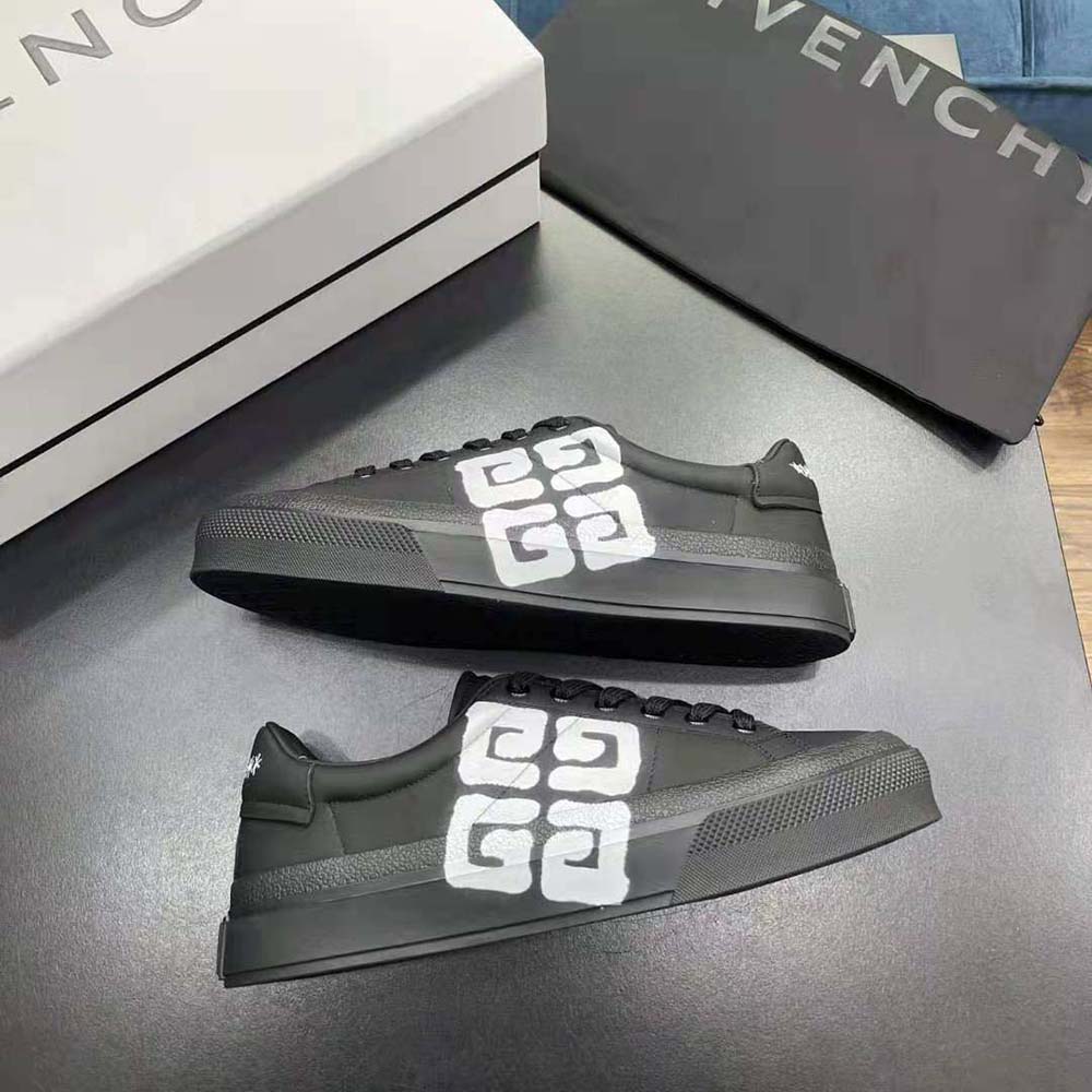 Givenchy Men Sneakers City Sport in 4g Print Leather-Black - image 5