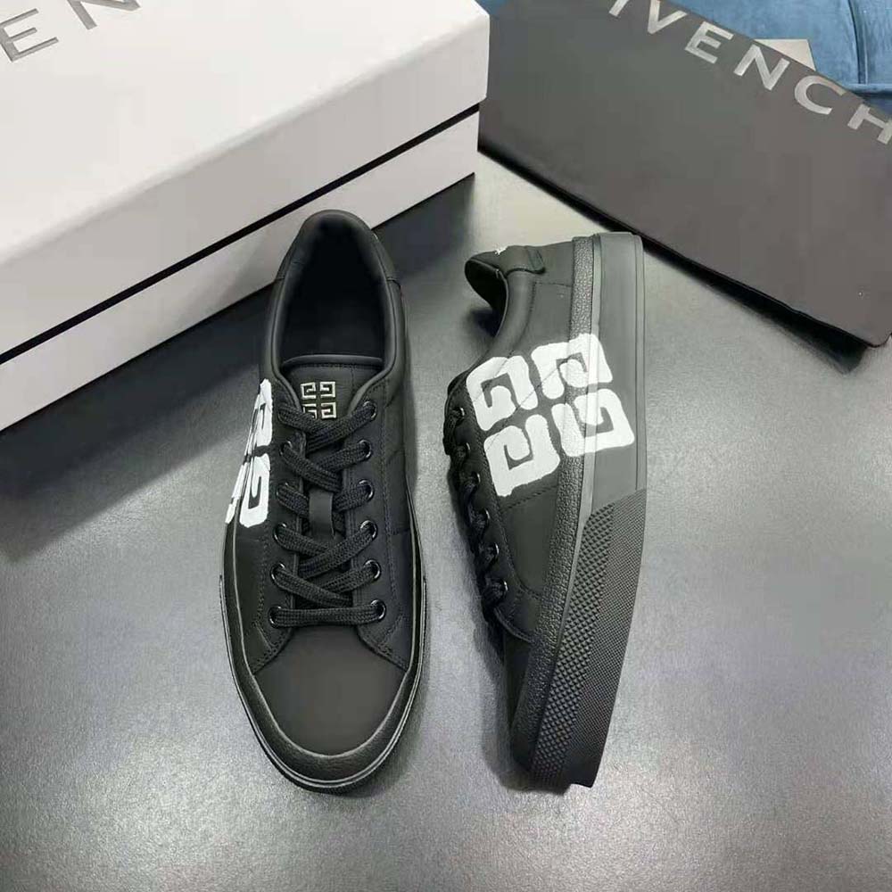 Givenchy Men Sneakers City Sport in 4g Print Leather-Black - image 4