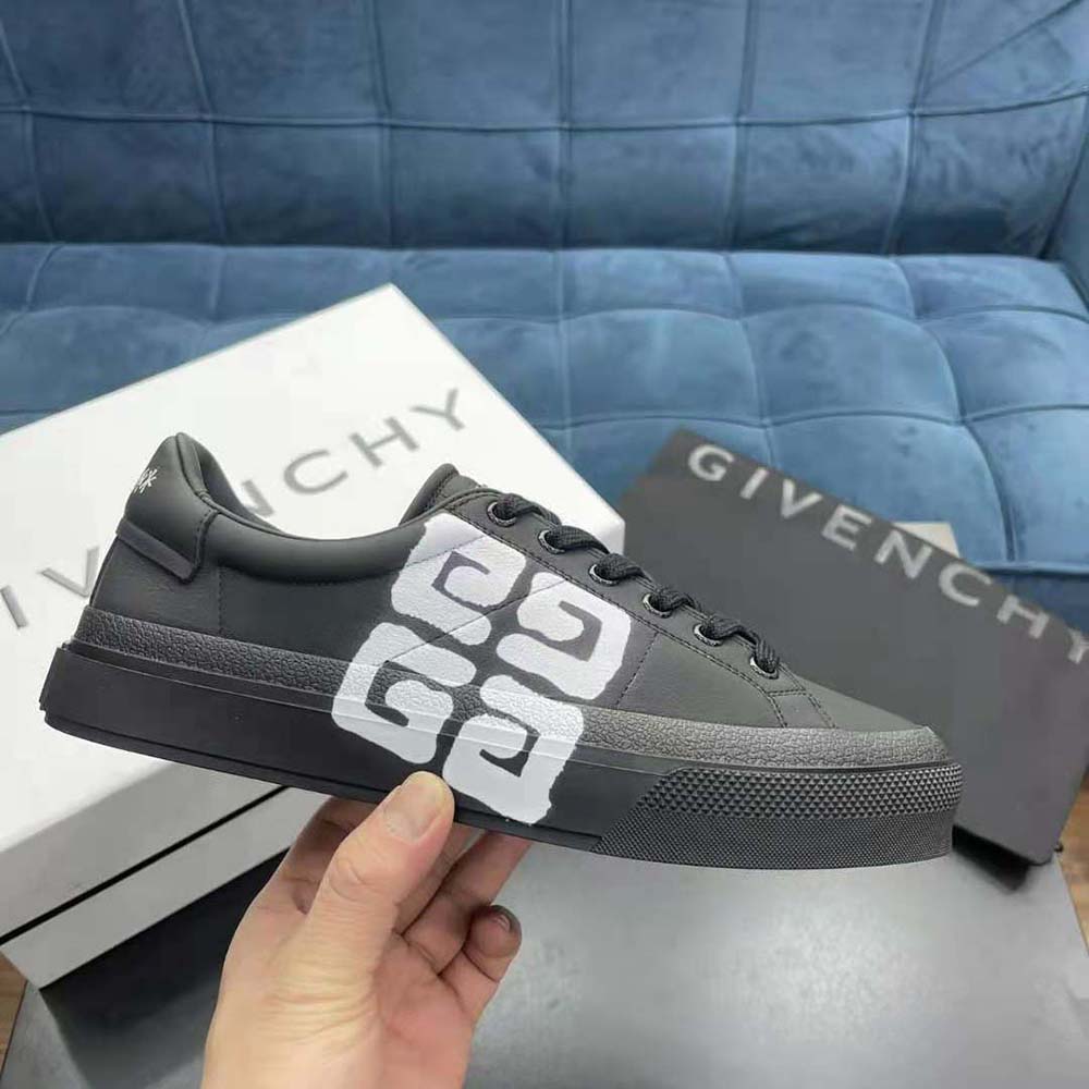 Givenchy Men Sneakers City Sport in 4g Print Leather-Black - image 7
