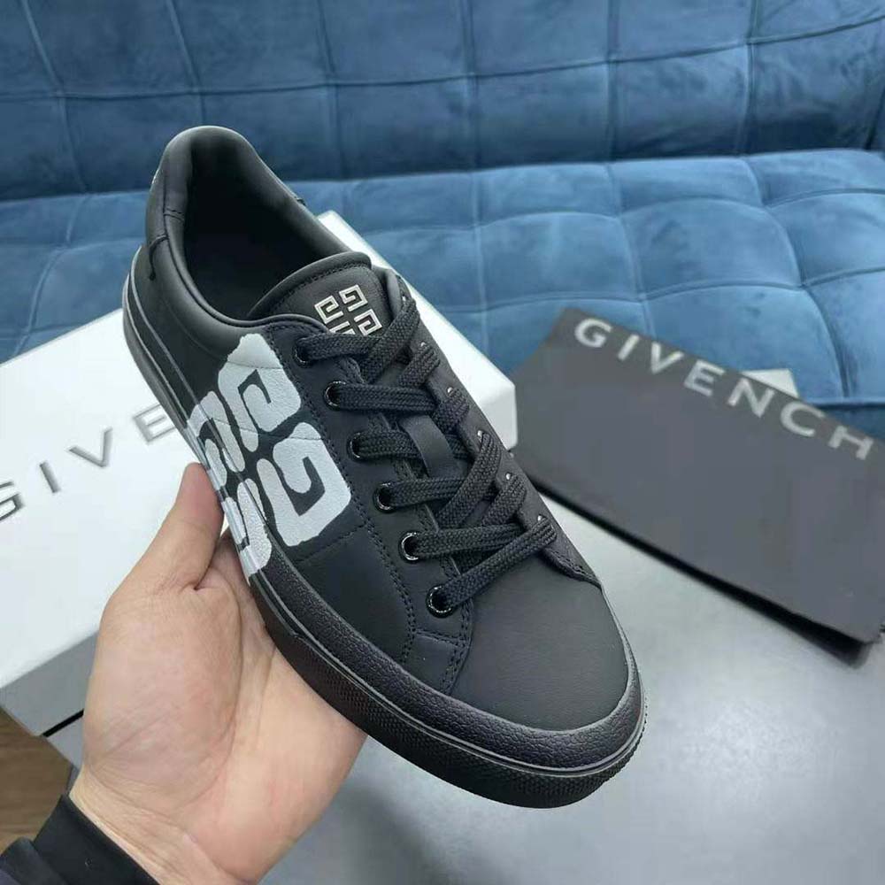 Givenchy Men Sneakers City Sport in 4g Print Leather-Black - image 8