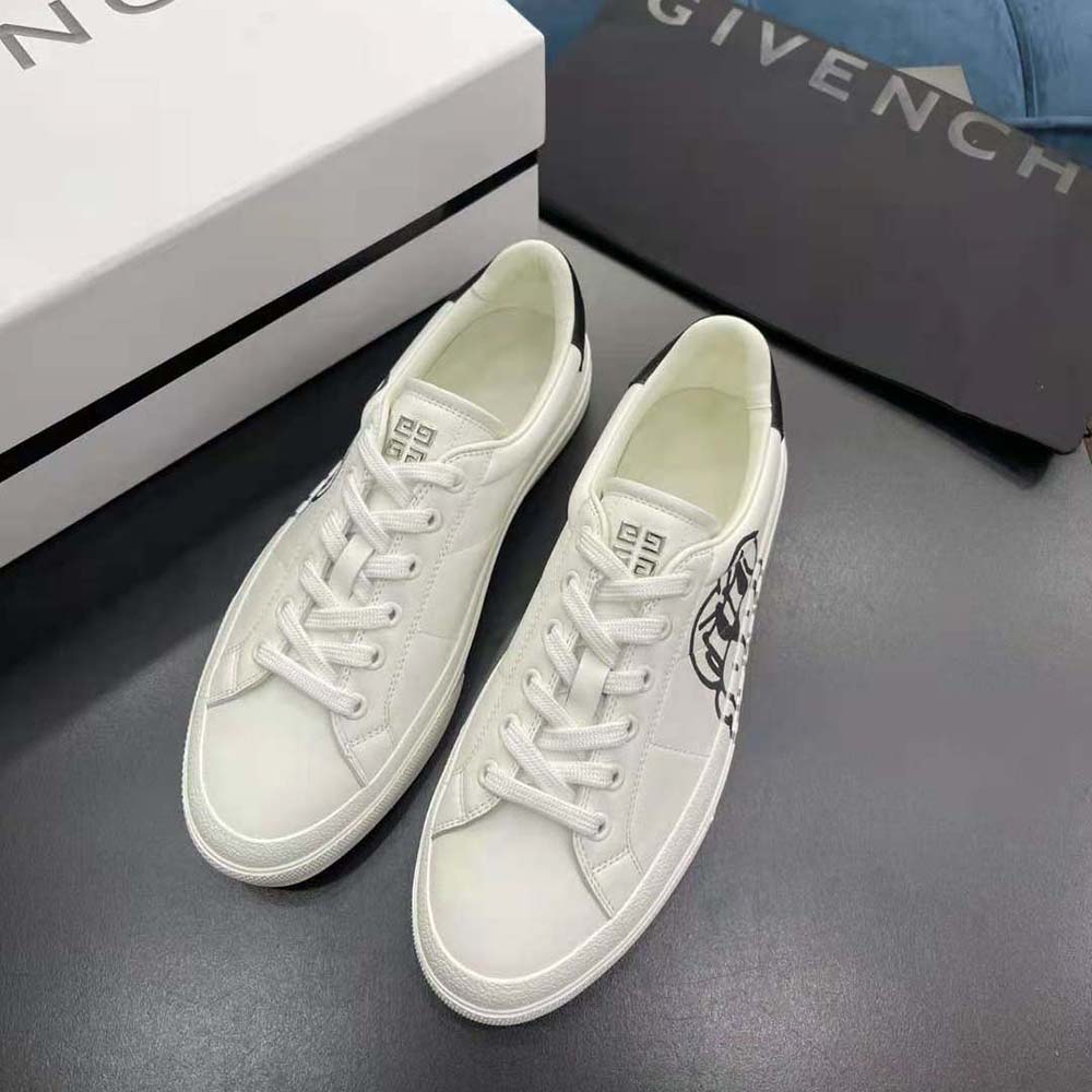 Top angle showing laces and silhouette of Givenchy City Sport sneakers
