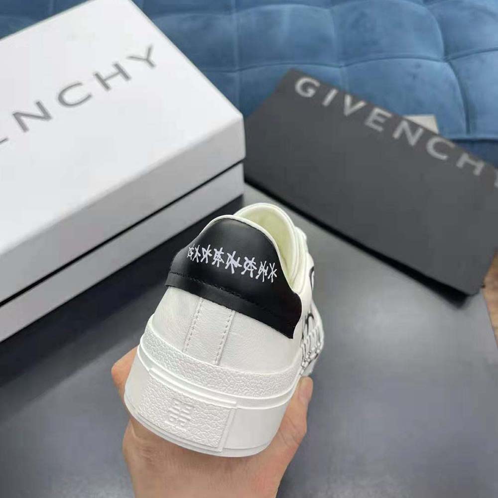Givenchy Men Sneakers City Sport in Leather with Tag Effect Dog Print-White - image 9